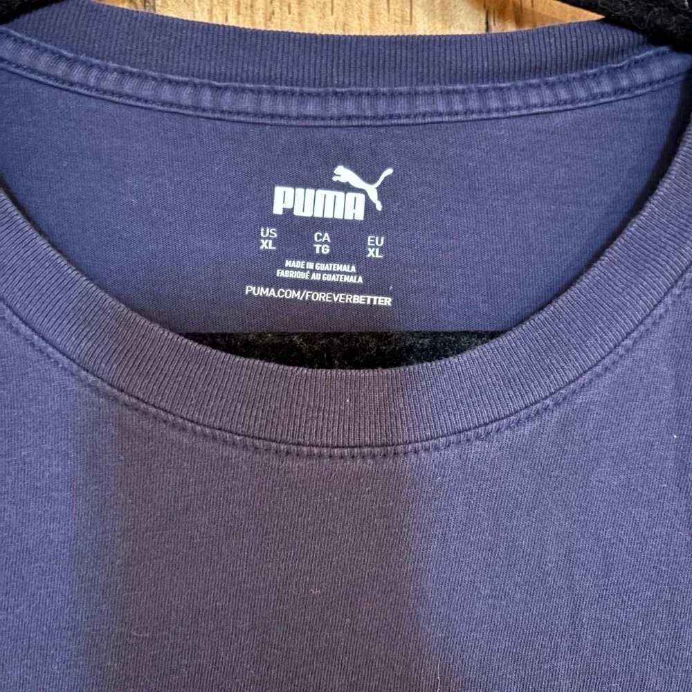Puma Men’s Cotton Essentials T-shirt - Navy Blue - Size XL - Picture 2 of 3